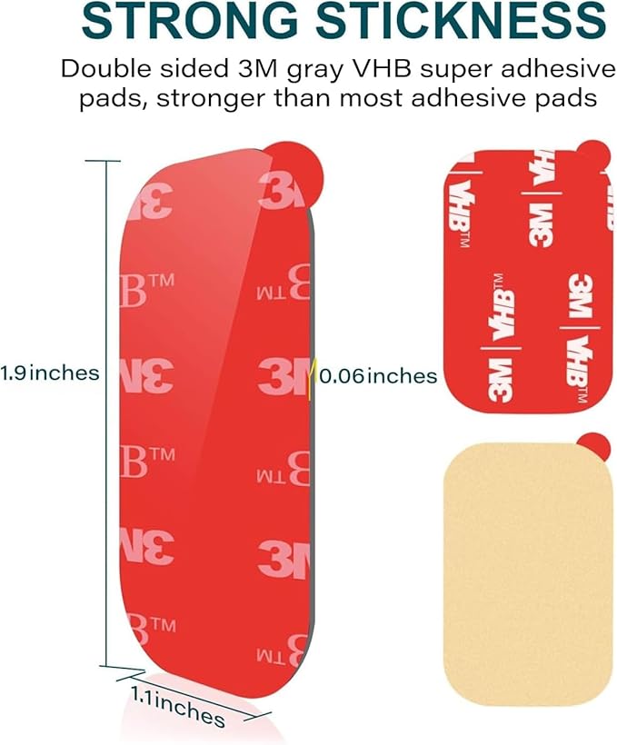 APPS2Car 3M Vhb Sticky Adhesive Pads Replacement Mounting Tape 4 Pcs, Dashboard Sticker Pads for Magnetic Phone Car Mount,Car Mount Adhesive,Double Sided 3M Adhesive Pads,Car Mount Sticker Tapes