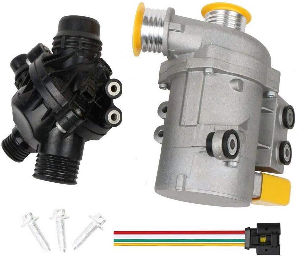 MOSTPLUS 11517563183 11517586925 Electric Engine Water Pump and Thermostat Compatible for BMW E90 X3 Z4 1 3 5 Series