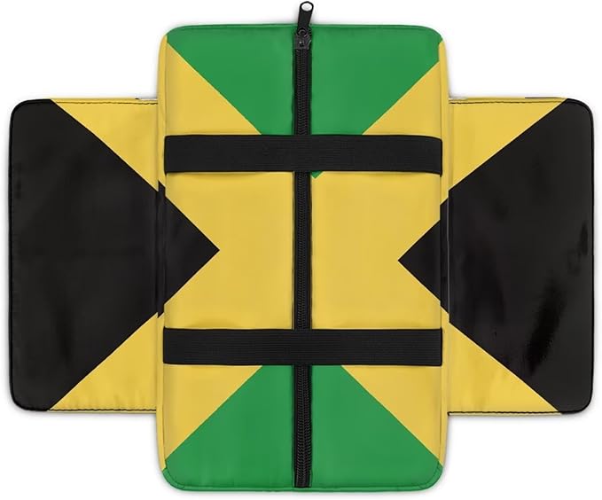 Auto Center Console Pad, Non-Slip Armrest Seat Box Cover, Car Interior Accessories, Jamaican Flag Auto Armrest Cover Protector for Vehicle, SUV, Truck