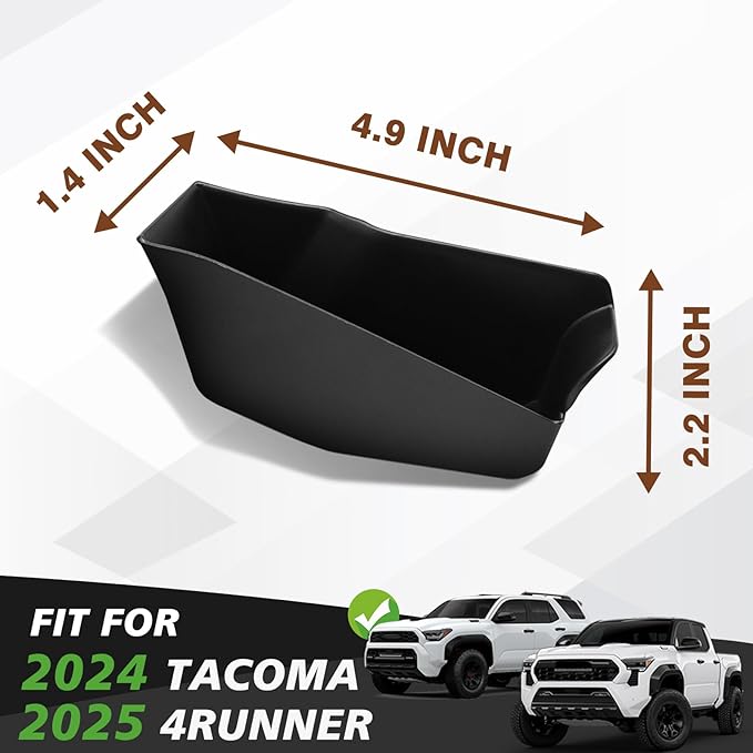 Muslogy Front Door Handle Inserts Box Interior Storage Organizer Compatible with 2024 2025 2026 Toyota Tacoma&2025+ 4Runner Accessories Door Grab Handle Pocket Side Armrest Phone Pocket Organizer 2PCS