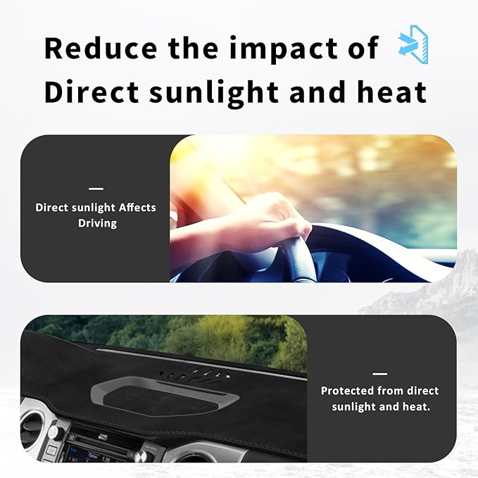 auovo Dashboard Cover Mat Compatible with Toyota Tundra 2014 2015 2016 2017 2018 2019 2020 2021 Anti-Slip Dash Cover Dash Carpet Cover Sunshield Protector