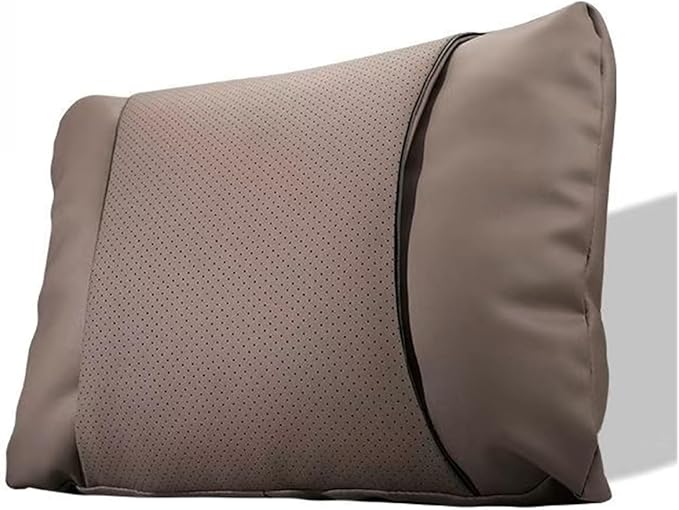 1/2PCS PU Leather Car Neck Pillow & Lumbar Support Cushion, Breathable Universal Seat Headrest Waist Pad, Soft Support Cushion for Daily Driving and Travel(D Style backrest)