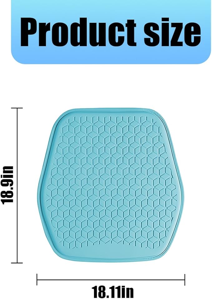 Gel Car Seat Cushion, Non-Slip & Comfortable Automotive Chair Protector Pad for Driving, Breathable Vehicle Interior Mat Cover Accessories, Universal for SUV Sedan Truck (Blue)