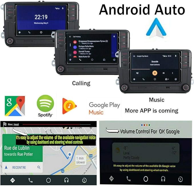 SCUMAXCON Car Stereo Carplay Android Auto MIB2 RCD360 Pro Bluetooth RVC USB 6.5" Touchscreen for VW Jetta Golf Tiguan Passat Caddy EOS Passat Touran CC