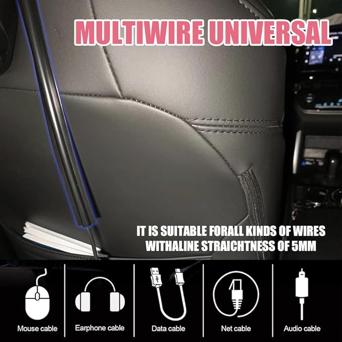 4PCS Car Wire Sleeve, Car Concealed Wire Sleeve, Self-Adhesive Tubing Cable Hidden Protector, Car Accessories Automotive Power Cord Cover PVC Cable Sleeve for USB, Audio and Video Line