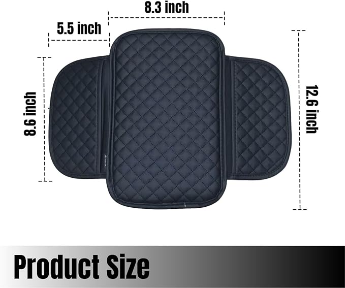 KAELTHAS Comfortable Car Center Console Cushion Armrest Dog Cat Paws Protect Cover Non-Slip with 2 Storage Bags for Cars SUVs CUVs Interior Accessories (Black, Mid-Size)