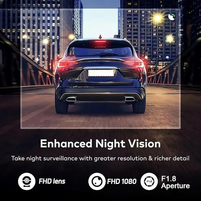 1080P Dash Cam Front Inside, Full HD Dual Dash Cam for Cars, WiFi Dash Camera, 3.16" Screen,Night Vision,G-Sensor, Loop Recording, APP Control, 170°Wide Angle, Include 64GB Card