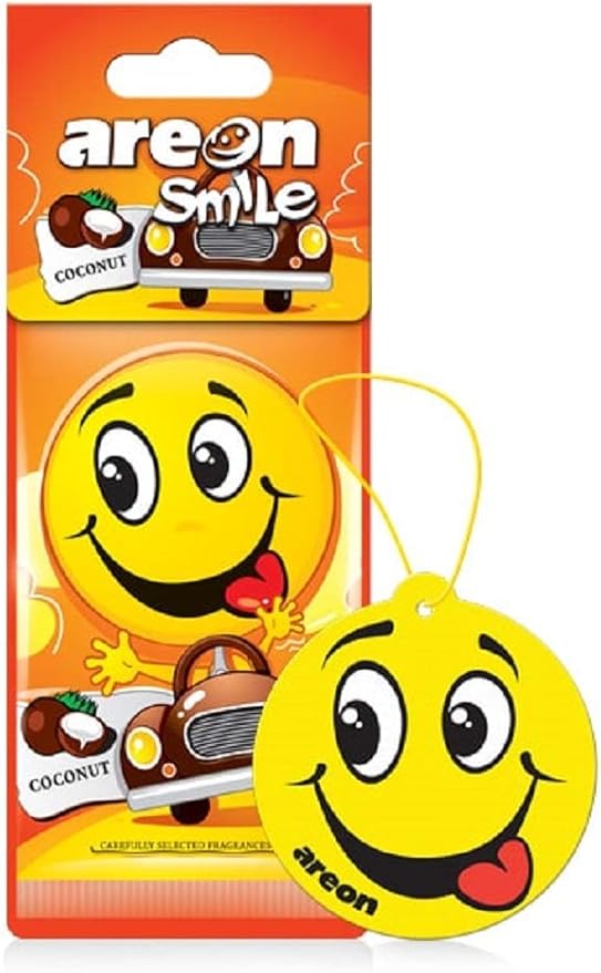 AREON Smile Air freshener Hanging Assorted Scents, Best Odor Eliminator, Odd Gifts, Paper Hanging Ornaments, Long Lasting Scent for Car or Home -24 Pack