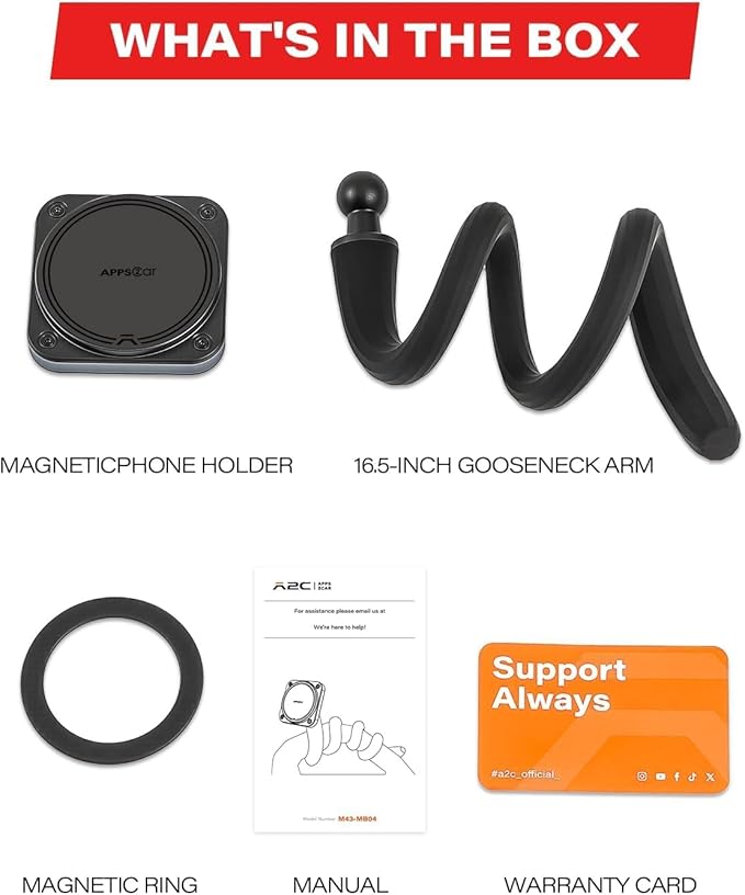 APPS2Car Magnetic Car Truck Pickup Grab Handle Phone Mount Holder Compatible with MagSafe iPhone 12-17 Fits A Pillar/Center Console Handle Bars for F150 Expedition Ram 1500 Jeep Wrangler JL Silverado