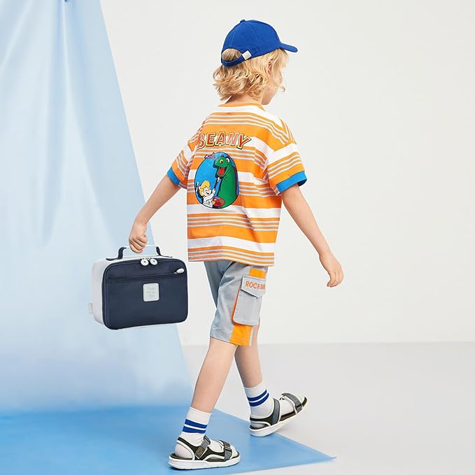 CAMTOP Lunch Box Kids Boys Insulated Lunch Cooler Bag Reusable Lunch Tote Kit for School Travel