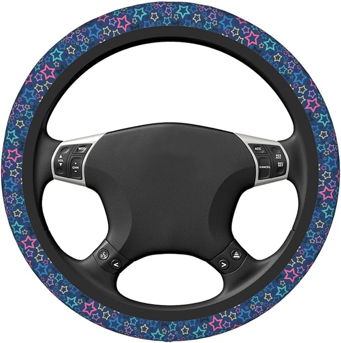 Colorful Star Blue Auto Car Steering Wheel Cover Universal 15 Inch Neoprene Interior Decor Protection Accessories
