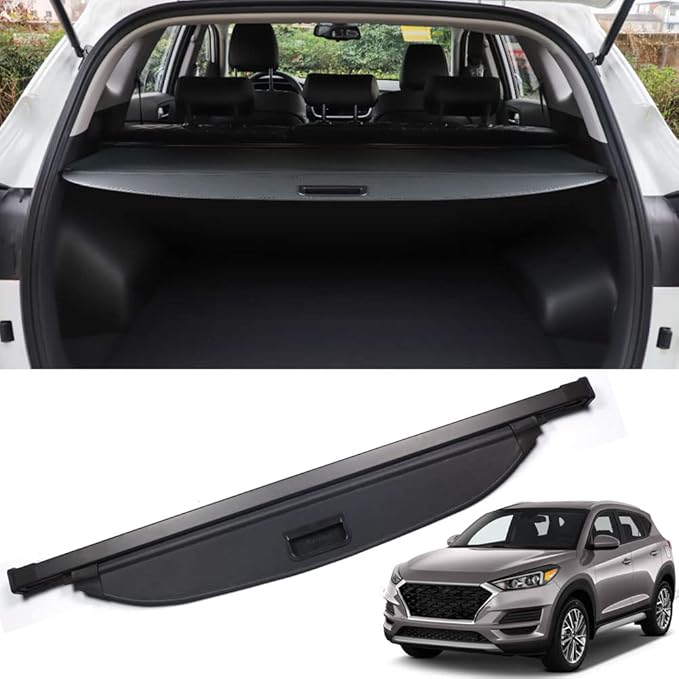 Marretoo for Hyundai Tucson Cargo Cover 2016 2017 2018 2019 2020 2021 for Hyundai Tucson Accessories Black Retractable Trunk Cover Security Shield Shade