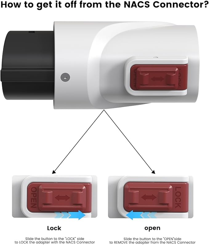 NACS to J1772 Adapter, Max 80Amp 250V J1772 EV Charging Adapter to Tesla Charger, Compatible with Tesla High Power Wall Connector, Home Mobile Chargers, Destination Charger, Suits for SAE J1772 EVs
