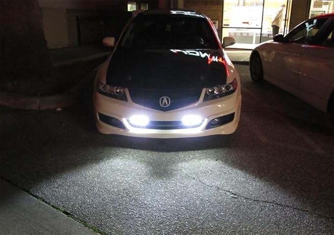 iJDMTOY 7-Inch Universal Fit Clear Lens Xenon White High Power LED Daytime Running Light Bar (DRL) With Brackets, Wirings