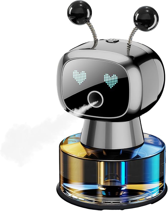 Amposei Car Air Freshener, Smart AI Robot Car Aromatherapy Diffuser, Automatic Air Freshener Spray, Car Fresheners Diffuser, Ideal Car Gift Decor for Car & Perfume Aromatherapy Lover (Grey Osmanthus)