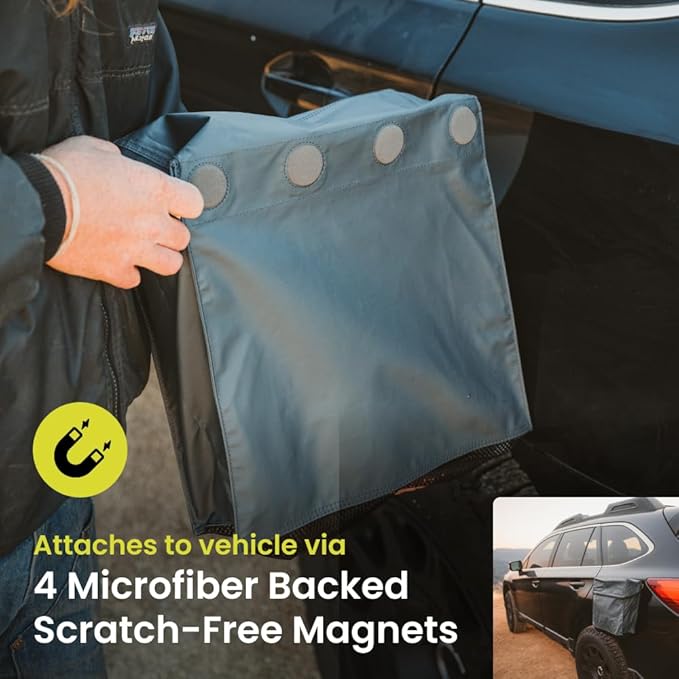 LUNO Magnetic Gear and Shoe Storage Bag - Water resistant, Magnetic Attachment, Quick-Dry Mesh Bottom | Quick and Easy Install | Great for Shoes, Gear, or Trash While Camping