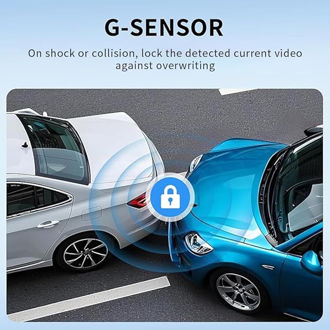 4K Dash Cam Front and Rear Dashcams for Cars, G-Sensor,Built in WiFi with APP, HD Loop Recording, Night Vision, Wide Angle, WDR, Parking Mode