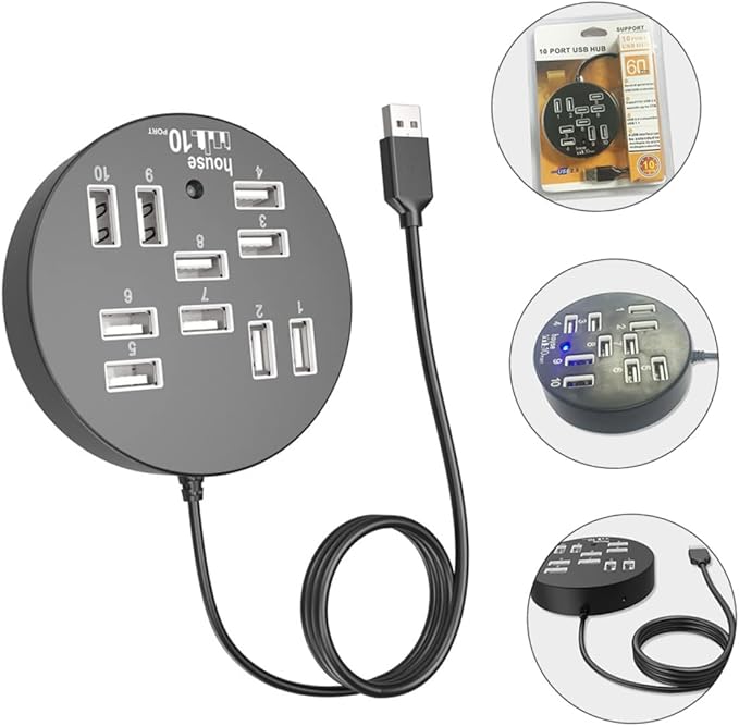 Artibetter Port USB Hub USB Port Expander Adapter for Laptop Accessories Compatible with Keyboard Mouse External Hard Drives Easy Connection for Gaming and Data Transfer