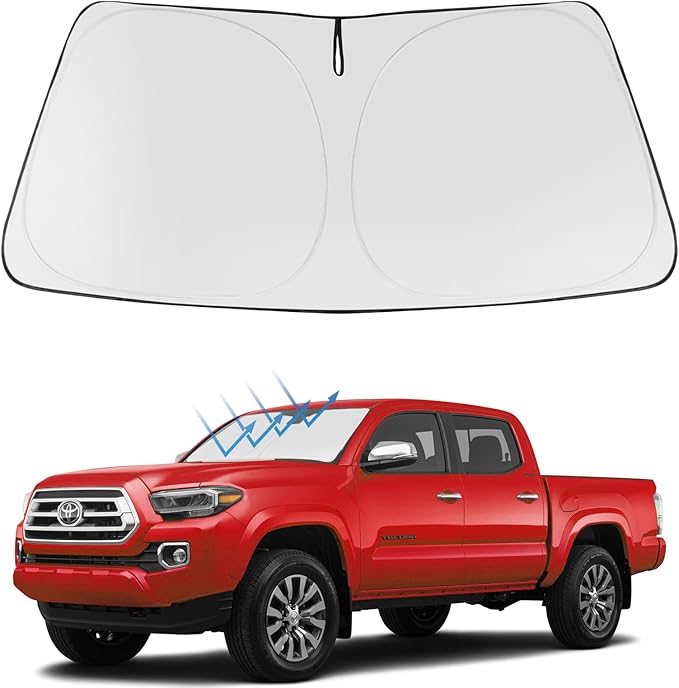 Proadsy 2026 Upgrade Front Windshield Sun Shade Foldable Sunshade Protector Custom Fit 2016-2023 Tacoma 2Dr 4Dr Pickup Accessories