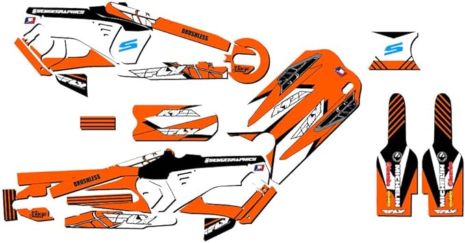 16eDRIVE Fly Racing Orange Senge Graphics Kit Compatible with Stacyc