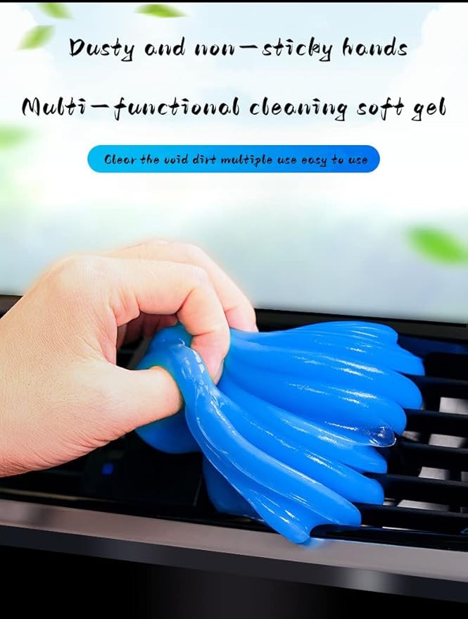 Car Cleaning Soft Gel, car dusting Gel car Cleaning Tools car Crevice Keyboard mud Magic Cleaning mud for car Vents, PC, Laptop, Camera (Blue)