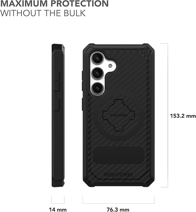 Rokform - Galaxy S24 Case, Rugged Series, Magnetic Case with Twist Lock, Drop Tested Armor (Black)