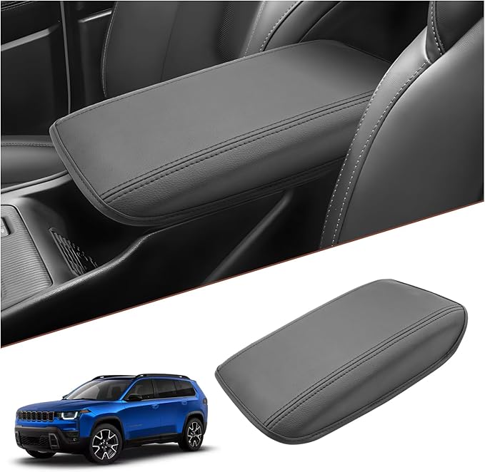 SKTU for 2026 Jeep Cherokee Armrest Cover for 2026+ Cherokee (Base/Laredo/Limited/Overland) Center Console Cover Jeep Cherokee 2026 Accessories Console Cushion Pad 2026 Cherokee Seat Box Pad Soft