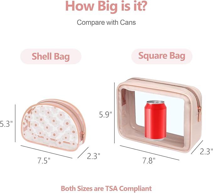 PACKISM Clear Makeup Bag - TSA Approved Toiletry Bag for Carry-on & Checked Luggage, Water Resistant Car Storage Organizer with Reinforced Seams