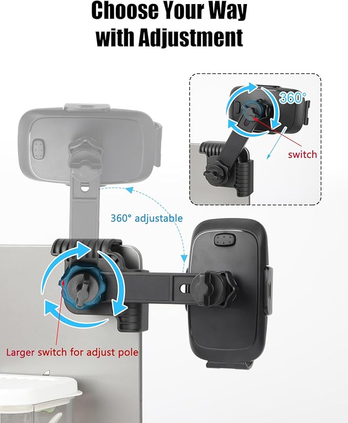 for Tesla Phone Mount, No Adhesive Required for Touchscreen, Universal Car Phone Holder for Tesla Model Y/3, Adjustable Angle and Length, Model Y Accessories 2026 Fits All Phones