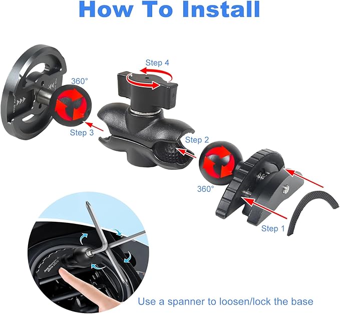 Kyostar Magnetic Phone Mount for Jeep Wrangler JL 2018-2023 Air Vent Car Holder, 360° Adjustable Strong Suction for All Smartphone