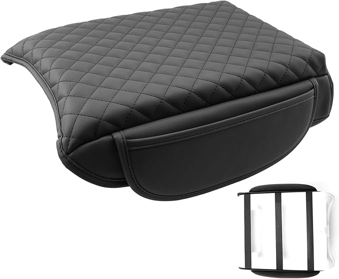 SXCY for 2025 2026 Honda Passport Armrest Cover Pad for 2024-2026 Honda Passport/Pilot Accessories 2024 2025 2026 Passport Center Console Cover w/Soft Cotton Cushion (Added-Pad w/Side Pockets)