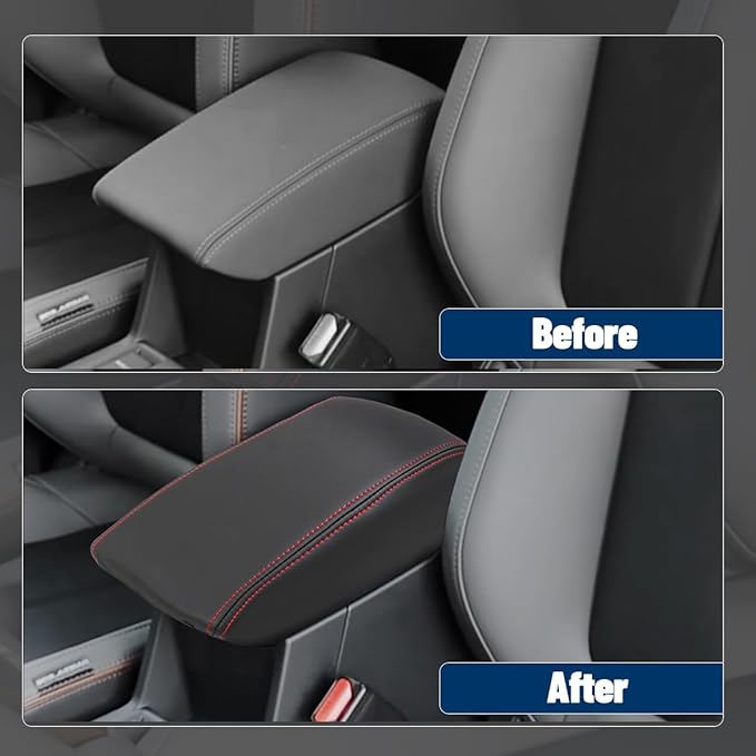 Center Console Cover Compatible with 2025 Subaru Forester Armrest Box Cover Car Interior Accessories Arm Rest Cushion Pad Waterproof Anti Slip Stain Resistant RED Stitching