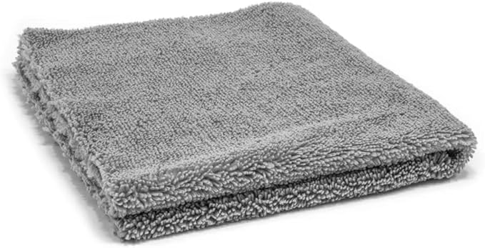 Autofiber Elite Edgeless Two-Pile Microfiber Detailing Towel, All-Purpose Detail Rag, Polishing, Buffing, Window, Glass, Waterless, Rinseless and Car Wash Towels - Pack of 5, Gray (16 inch x 16 inch)