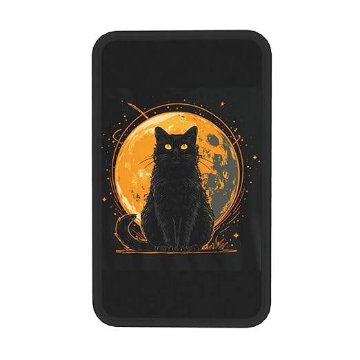 Black Cat Yellow Eyes Car Auto Armrest Cushion Cover Accessories Center Console Seat Box Pad Protector Universal Decoration for Most Vehicle SUV Truck