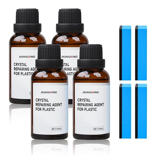 Plastics Parts Crystal Coating, 2025 New Leather Plastic Polishing Renovation Coating Agent, Car Trim Restorer with Sponge, Crystal Coating for Cars Interior or Exterior (4)