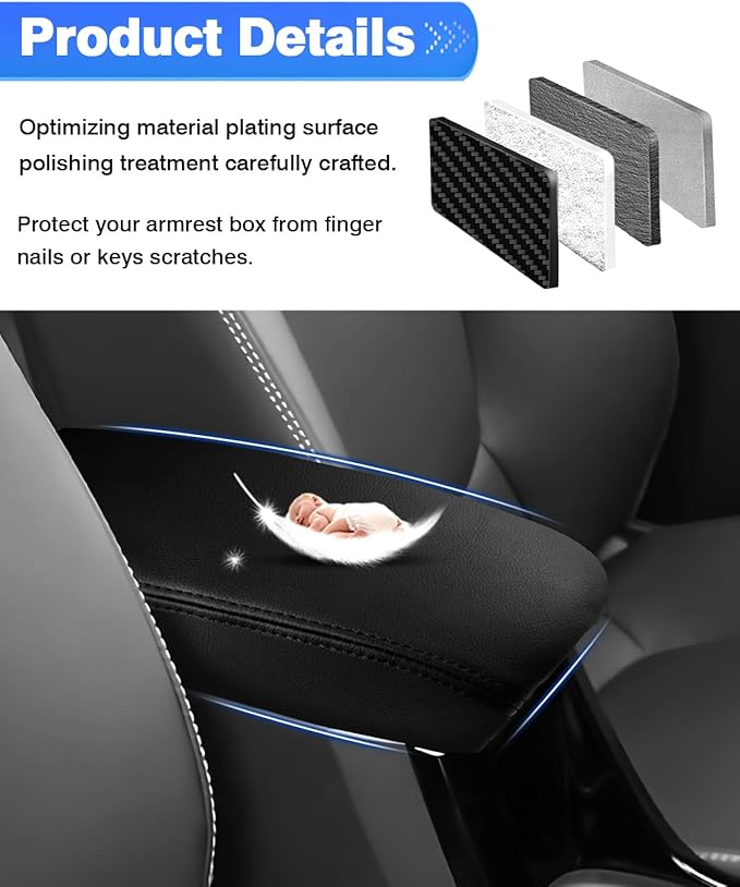 Autorder Center Console Cover for Toyota Corolla Cross 2022-2025 2026 Accessories Armrest Cover Anti-Scratch Middle Console Pad Leather Armrest Protector