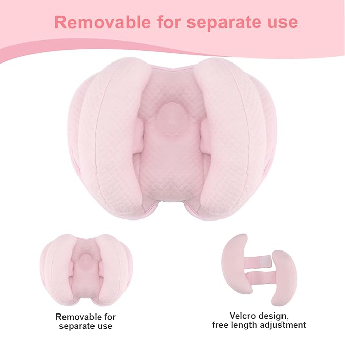 KAKIBLIN Baby Head Pillow, 2 in 1 Banana Neck Pillow for Baby, Babies Neck Pillows for Stroller, Adjustable Head Support Pillows for Newborn