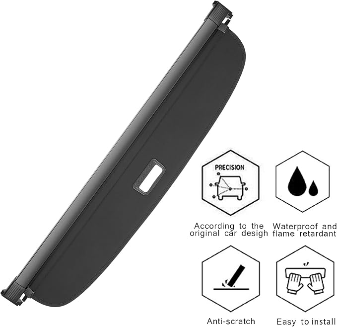 Cargo Cover Retractable Fit for Audi Q5 SQ5 2018-2024（not fit Sportback Retractable Trunk Rear Security Cover Shielding Shade Trunk Cover