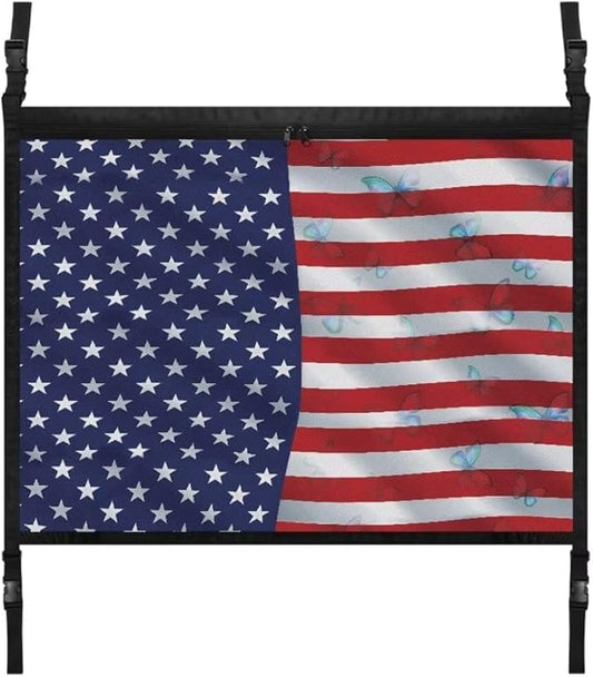 American Butterfly Flag Car Roof Storage Bag Hanging Car Storage Bag Premium Car Seat Organizer Inner Car Accessories Compatible with Most Vehicles
