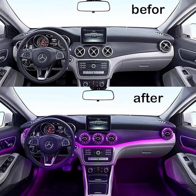 12 Colors Air Vent LED Ambient Light Atmosphere Lamp For Mercedes Benz W246 B-Class