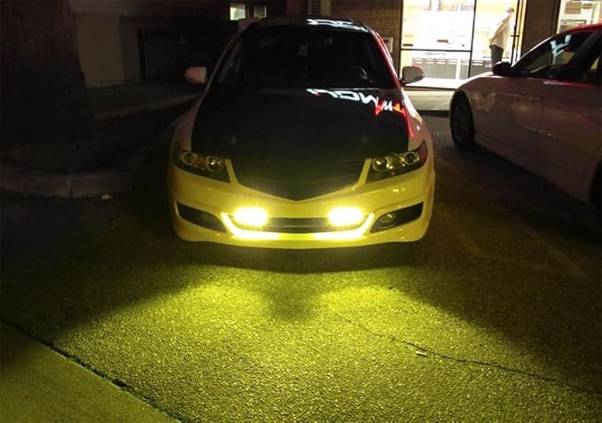 iJDMTOY Amber Yellow 18W High Power LED Daytime Running Light Kit w/Relay Wire Harness, Universal Fit Compatible with Car, Truck, SUV, etc