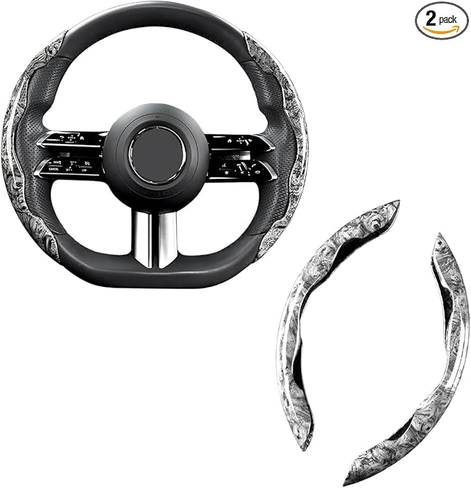 AUCELI Car Wood Grain Steering Wheel Cover, Anti-Skid Segmented Auto Steering Wheel Protector, Automotive Interior Accessories, Universal for Most Vehicles Men and Women