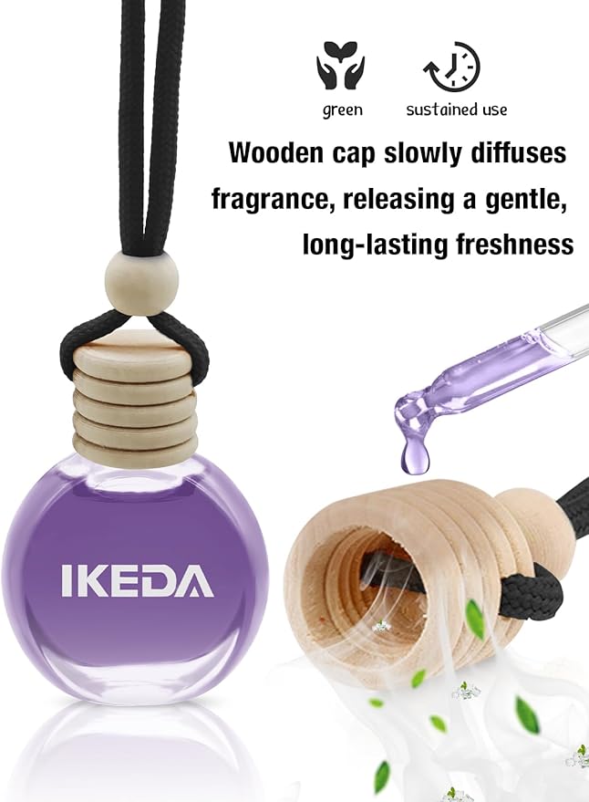 Ikeda Car Air Freshener: Hanging Car Smell Air Freshener | 10ml Hanging Car Perfume | Long Lasting Fragrance | Strong Scents Diffuser for Auto Home (Dusk)