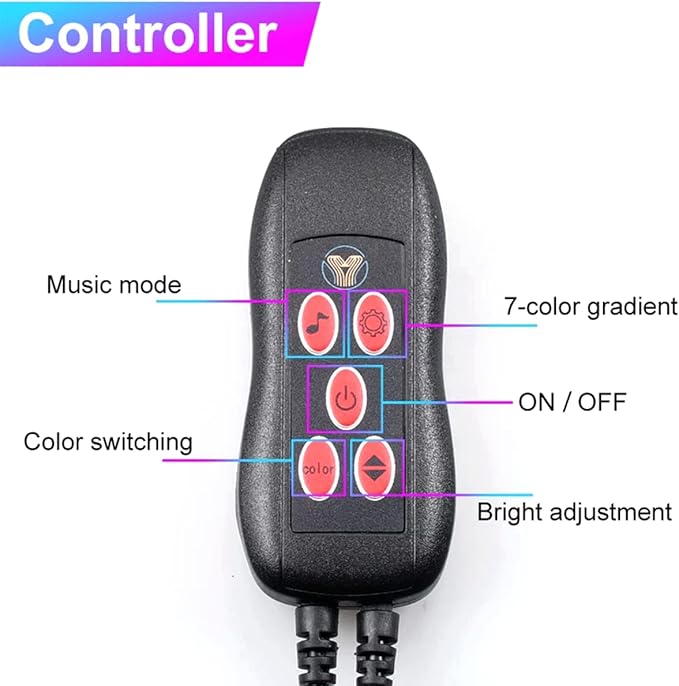 Interior Car Strip Lights, Goodream USB Music Sync Multicolor Multiple Modes LED Fiber Optic Light Ambient Neon Wire Lighting Kits for Sedan Truck SUV Accessories Center Console Dashboard