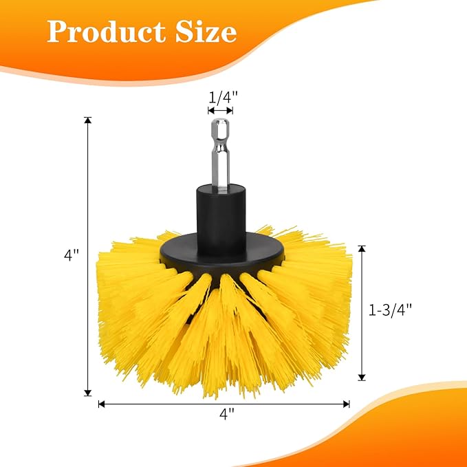 Drill Brush, Carpet Cleaning Brushes, for Floor, Grout, Car Mats, Tile, Bathroom, Carpet