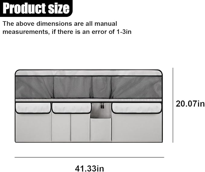 Car Trunk Organizer, Space Saving Hanging Automotive Back Seat Organizer Storage Bag with 10 Pocekts, Foldable Vehicle Interior Cargo Organizer Accessories for Car, SUV, Truck, MPV (Grey)