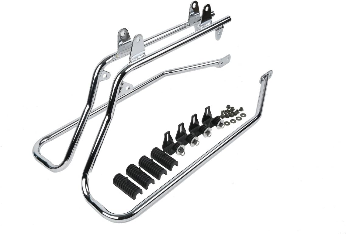 XFMT Vivid Black 5" Stretched Extended Saddlebags Hard Saddle Bags W/Chrome Latches & Conversion Bracket For Harley Softail Heritage Deluxe 1984-2017