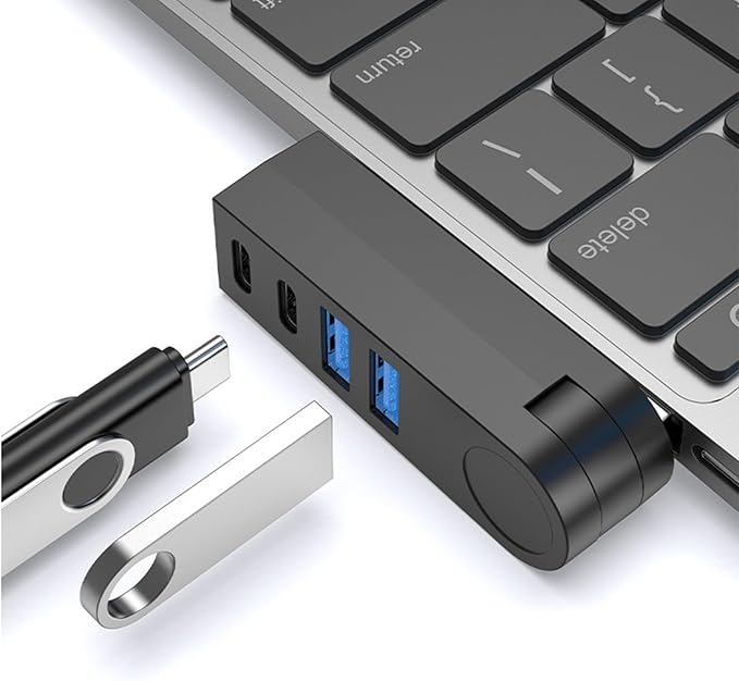 4 in 1 USB3.0 Hub 270 Degree Rotatable Port USB Splitter Power Adapter Multiple Expander USB3.0 for Rotating USB