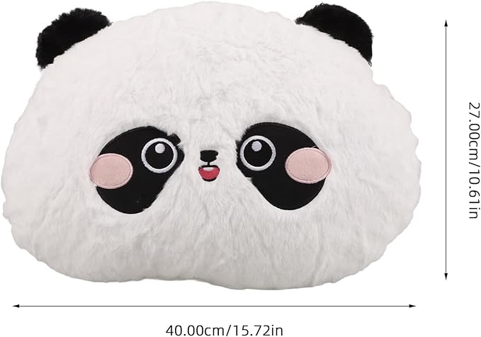 Cartoon Panda Plush Car Seat Cushion Lumbar Support Pillow for Driving Office Chair with Shoulder Relaxer and Headrest Cushion