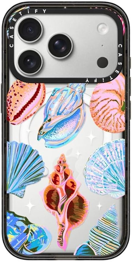 CASETiFY Impact iPhone 17 Pro Case [Slim/Compatible with Magsafe / 8.2 ft. 4X Military Grade Drop Protection] - Seashell - Clear Black